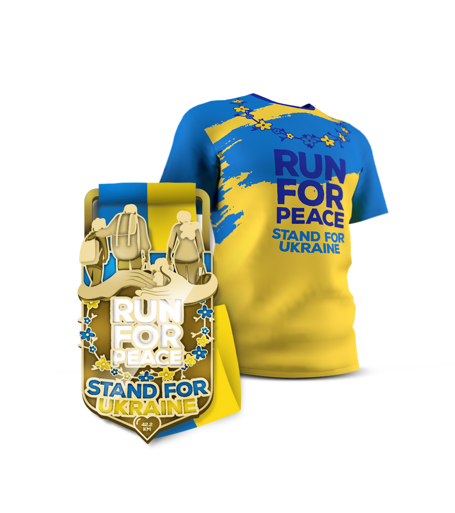 Bundle: Medal + T-Shirt | Run For Peace Stand For Ukraine