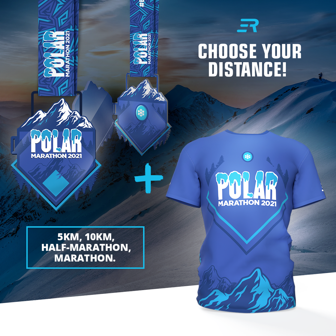 SPECIAL RUN: Limited Edition MEDAL + T-Shirt Pro | POLAR Marathon 2021 | April 24-25th