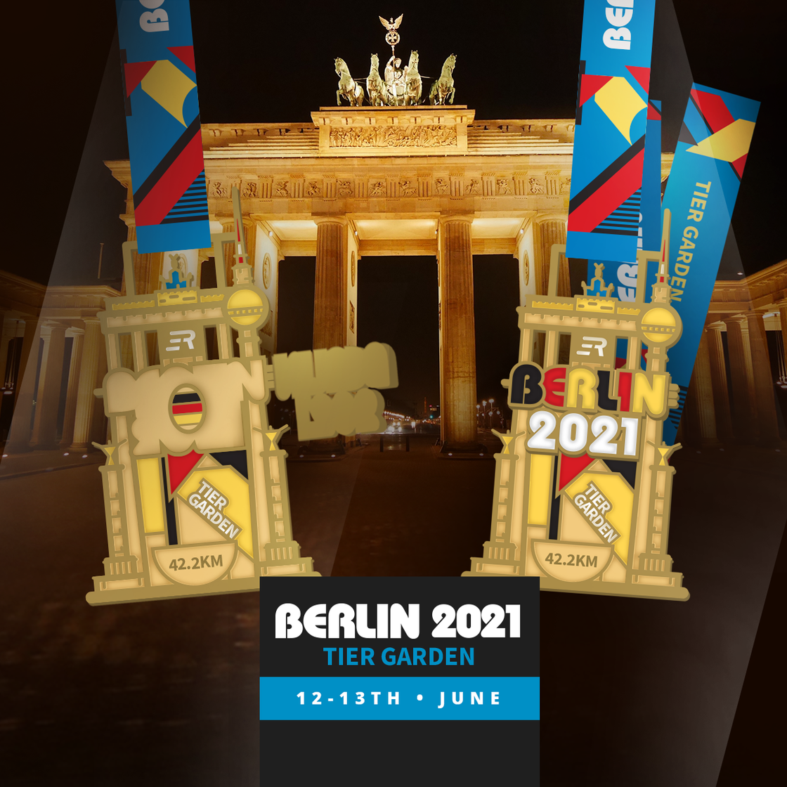SPECIAL OFFER: Stunning Medal + Official T-Shirt | BERLIN Marathon 2021 | June 12-13th