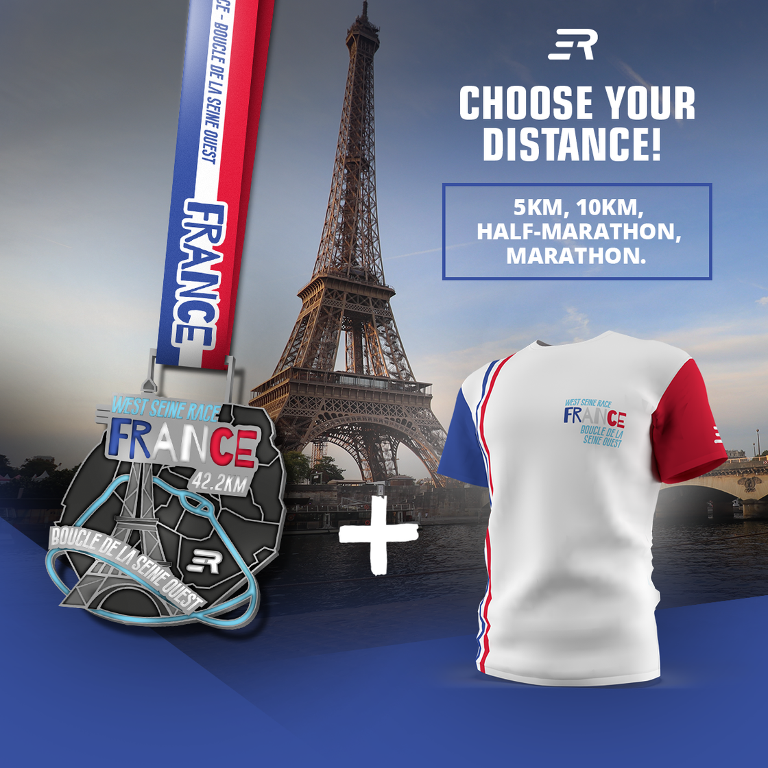 SPECIAL OFFER: Stunning Medal + Official T-Shirt | France - West Seine Race
