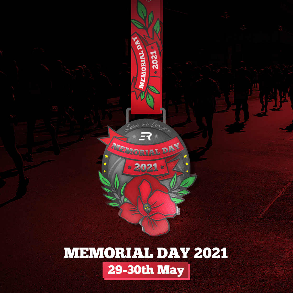 SPECIAL OFFER: Stunning Medal + Official T-Shirt | Memorial Day Marathon 2021 | May 29-30th