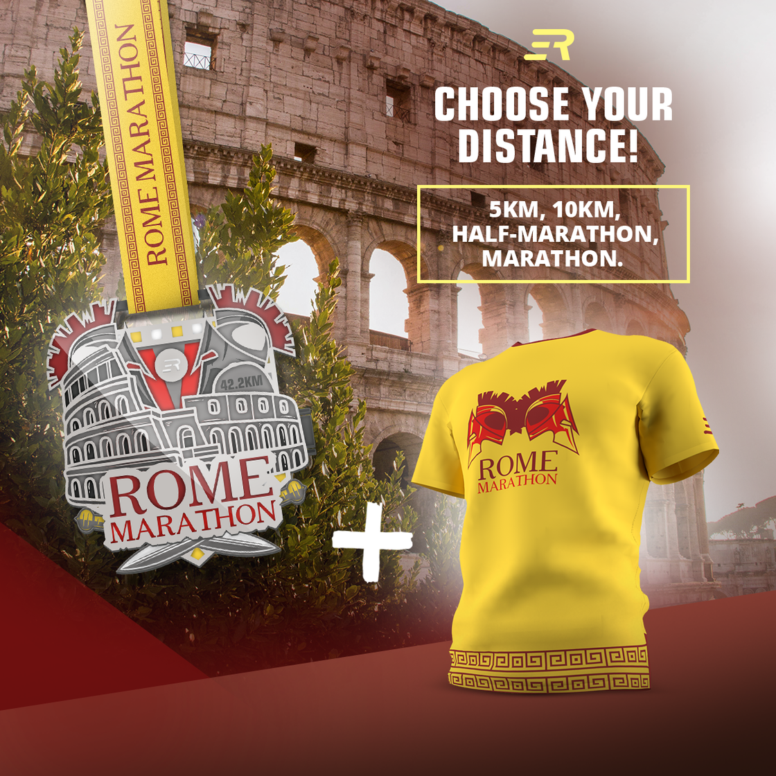 SPECIAL OFFER: Stunning Medal + Official T-Shirt | ROME Marathon | December 31st